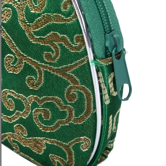 Emerald Green Embroidered Oriental Nesting Organizer Zip Pouches NWT - Picture 6 of 6
